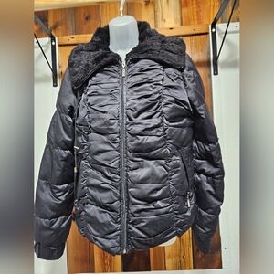 1 Madison Black Puffer Jacket with Stand-Up Collar